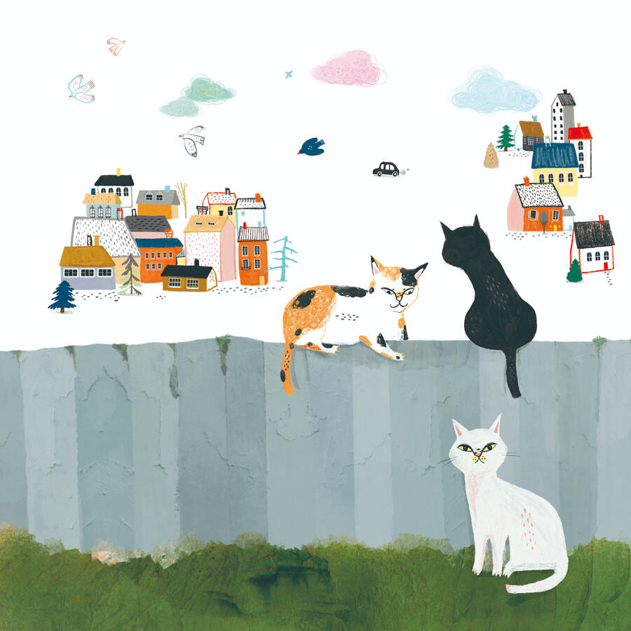A Wall With The Cat